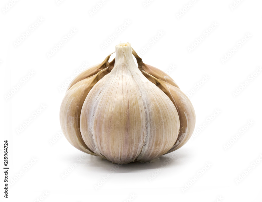 Obraz premium Image of Fresh garlic isolated on white background. Vegetables. Spices. Food.