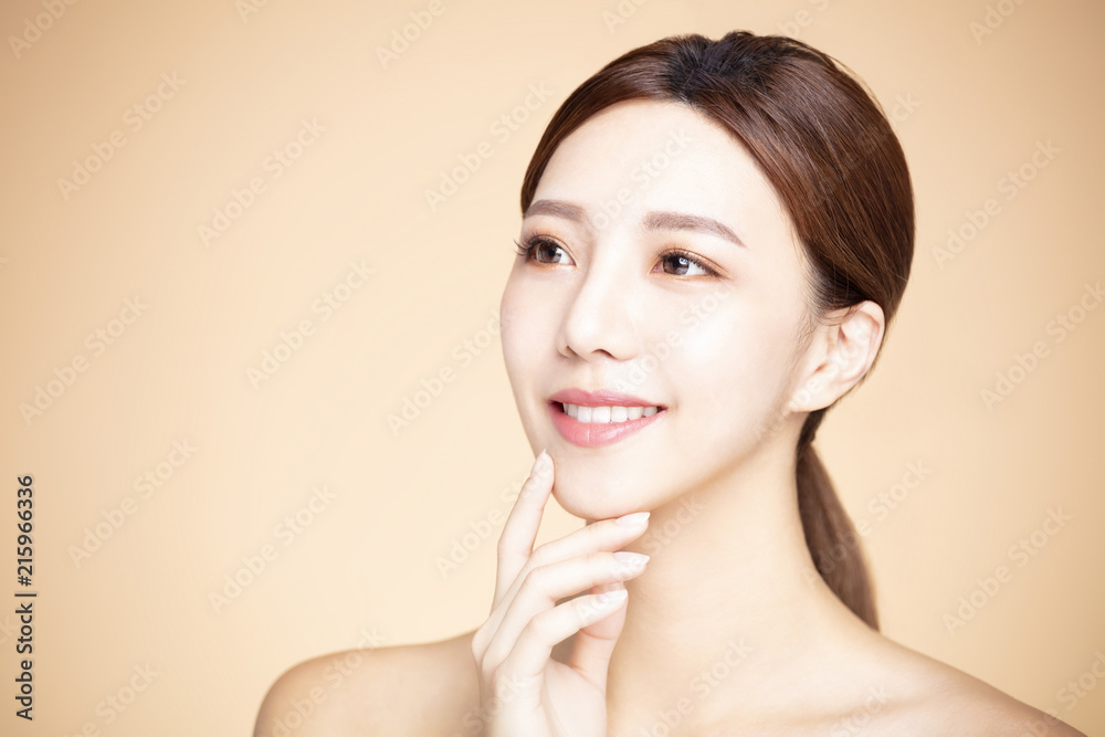 young woman with natural makeup and clean skin young woman with natural makeup and clean skin