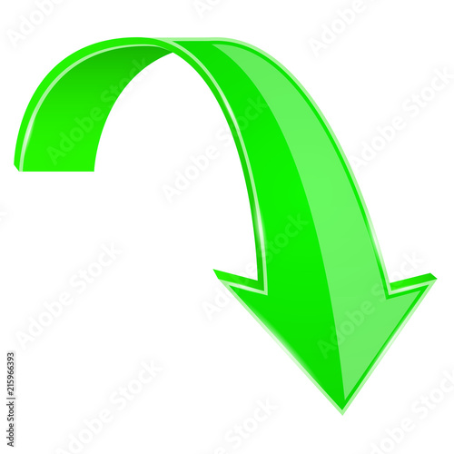 Fotografía Green down arrow. 3d sign