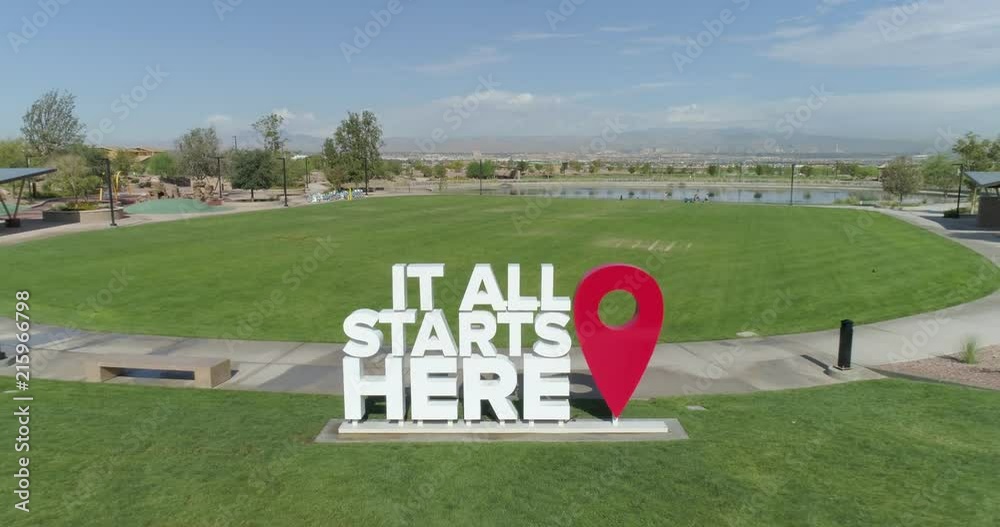 It All Starts Here Sign at New Masterplanned Community in Cadence Park Outside Las Vegas in Henderson CLOSE