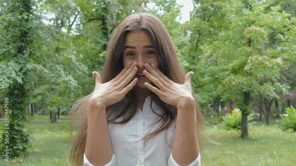 The girl is surprised. Beautiful shy girl. The girl is surprised. Beautiful shy girl.