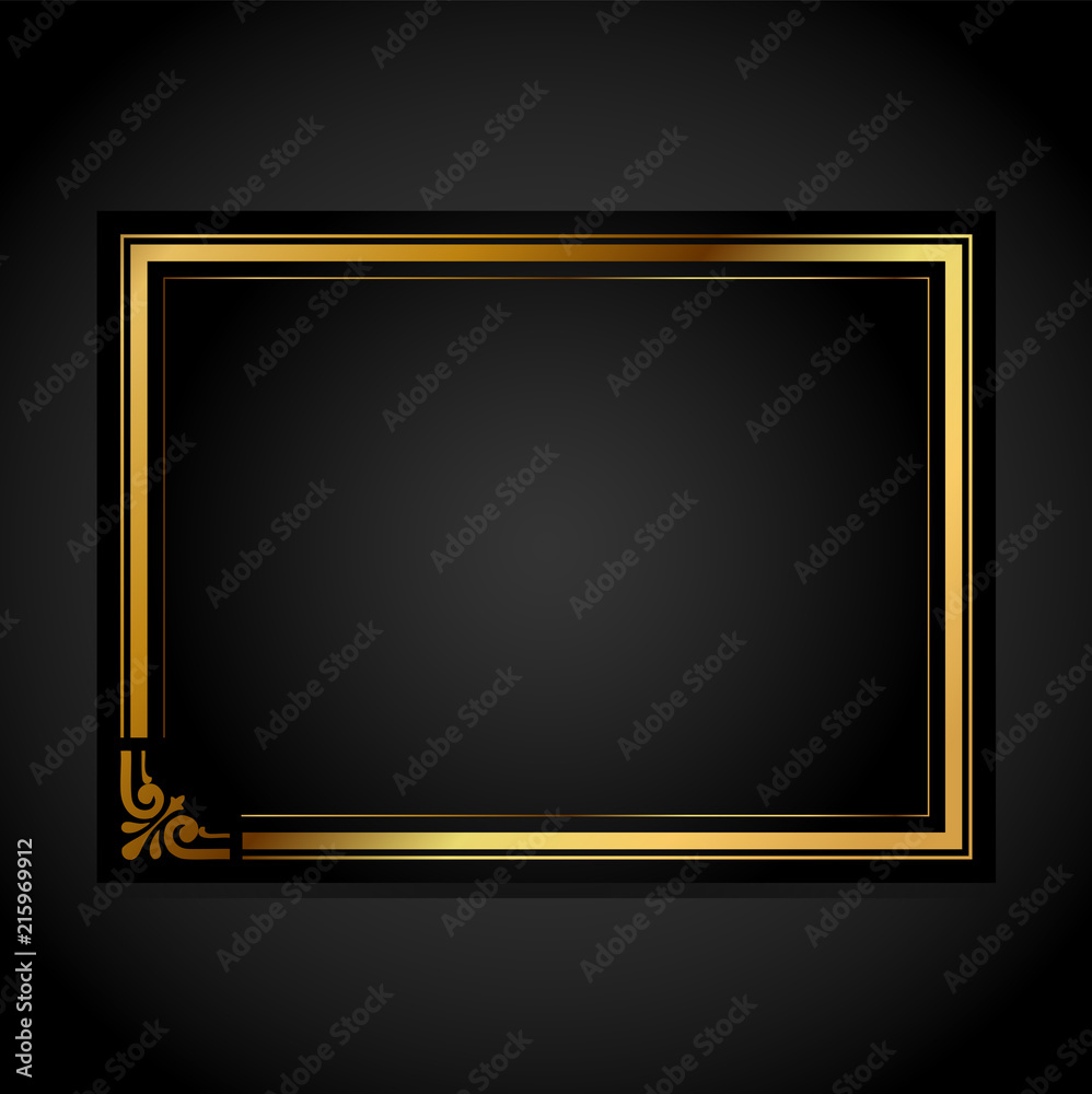 Golden frame. Invitation Golden frame. Invitation