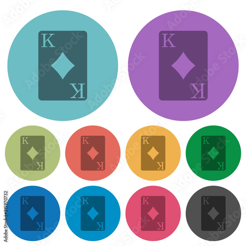 King of diamonds card color darker flat icons
