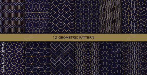 Vector geometric seamless patterns. Abstract geometric hexagonal graphic design print 3d cubes pattern. Vector seamless geometric cubes pattern.