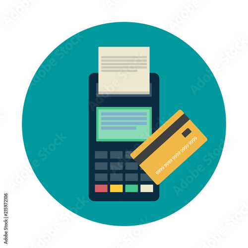 Payment by credit card using POS terminal.