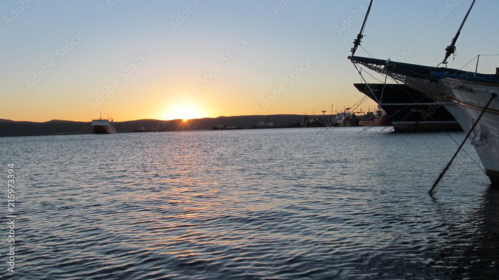sunset, sea, beautiful, boat, travel,