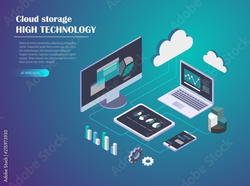 Data Cloud Storage Isometric illustration