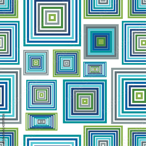 Seamless geometric pattern. Abstract background with geometric shapes. Pattern for fabric, gift wrapping, paper design, wallpaper, textile, tile, carpet. Vector illustration with squares.