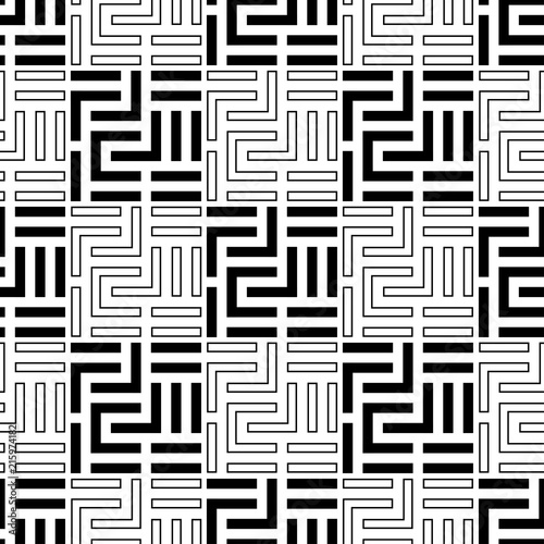 Seamless geometric pattern. Abstract background with geometric shapes. Pattern for fabric, gift wrapping, paper design, wallpaper, textile, tile, carpet. Vector illustration with squares and lines.