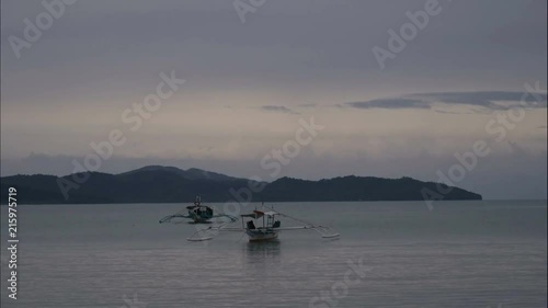 Time lapse, Sunset at beach of Port Barton, Palawan, Philipinnes photo