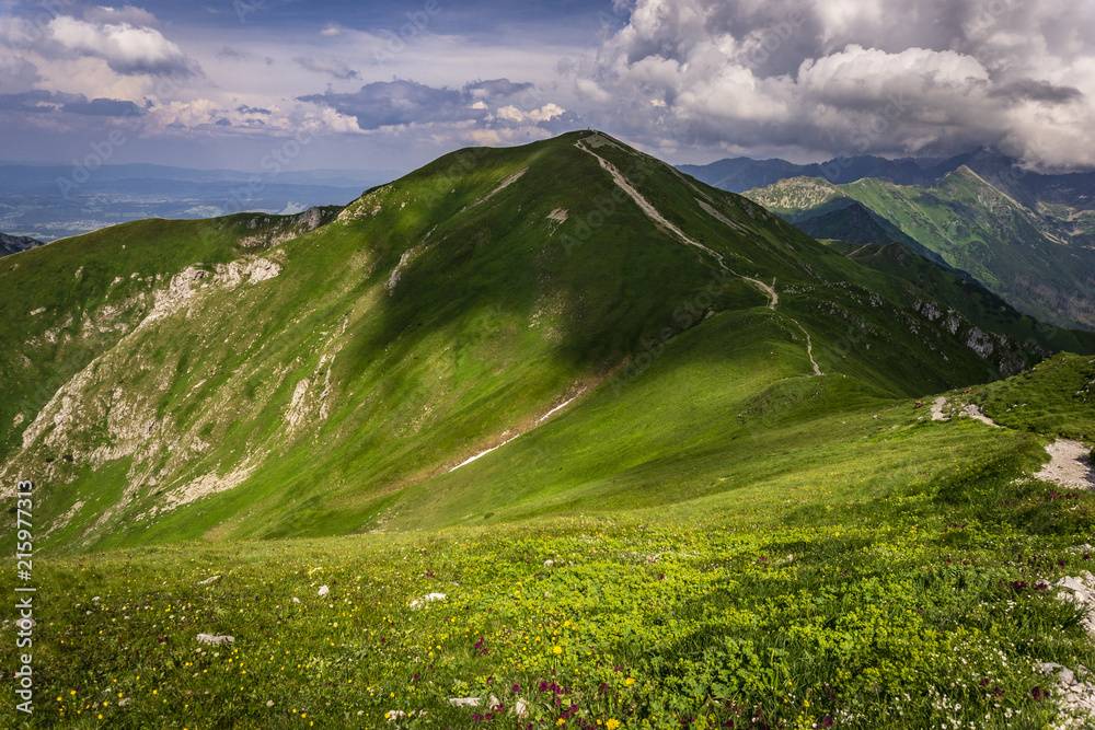 Fototapeta premium Beautiful scenery of great mountain peaks. Western Tatra Mountains.