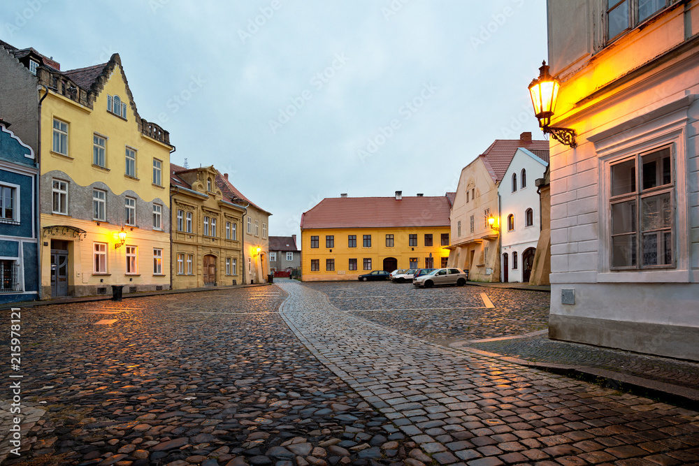 Still street in Zatec town. Czech Republic.