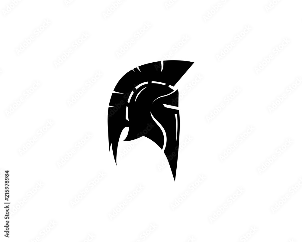 Naklejka premium Spartan helmet logo template vector icon design