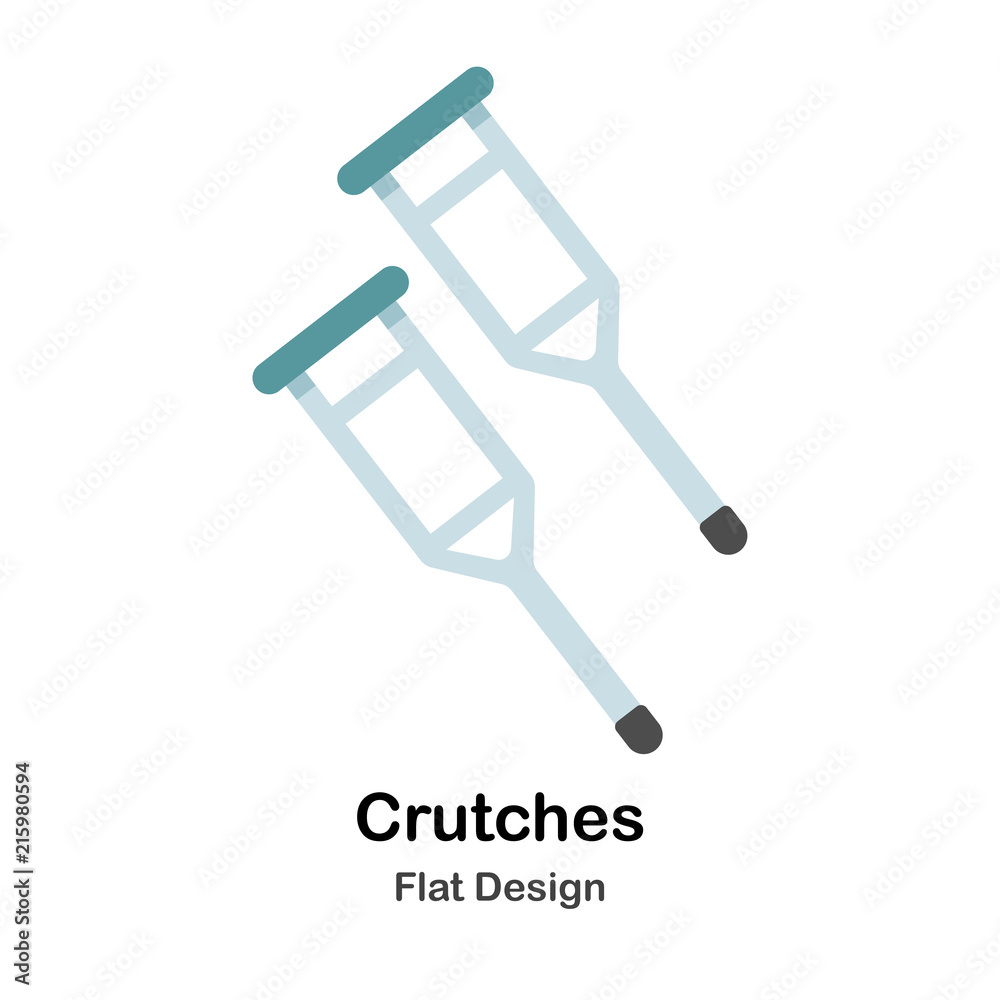 Crutches Flat Illustration Crutches Flat Illustration