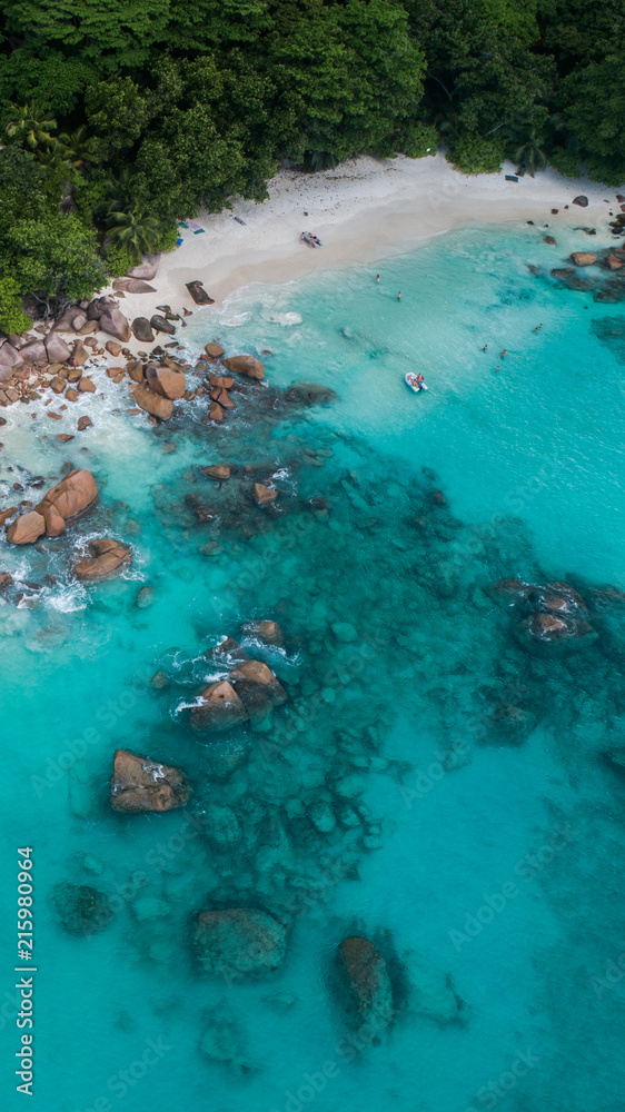 Seychelles Anse Lazio spiaggia vista aerea