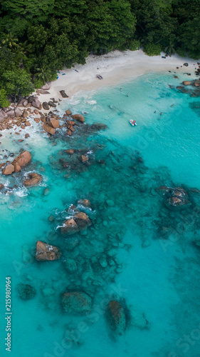 Seychelles Anse Lazio spiaggia vista aerea