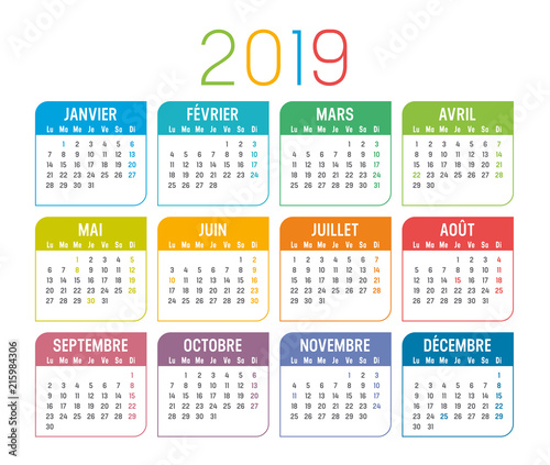 Calendrier Agenda 2019