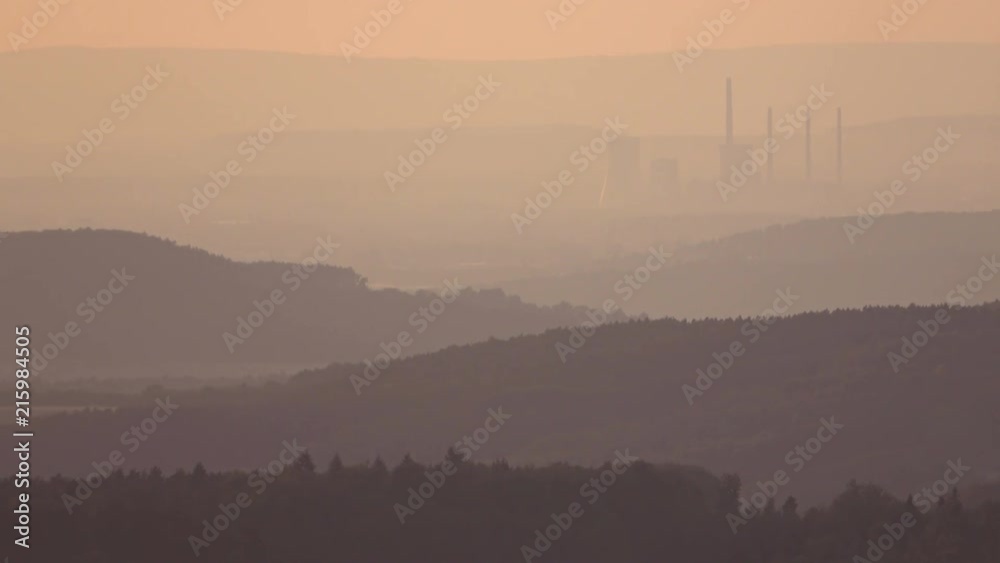 Abendhimmel und Kraftwerk Staudinger Abendhimmel und Kraftwerk Staudinger