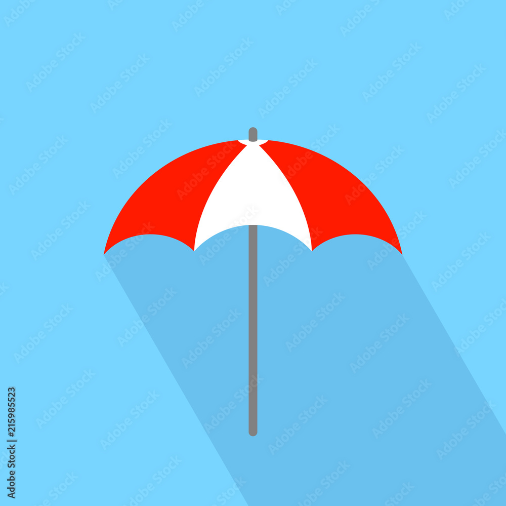 Parasol | flat vector with blue background