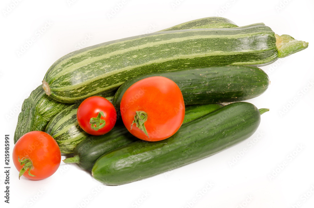 Zuchini, Gurken und Tomaten Zuchini, Gurken und Tomaten