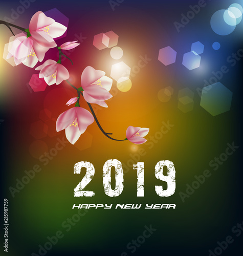 Happy New Year 2019. Chienese New Year, Year of the Pig photo