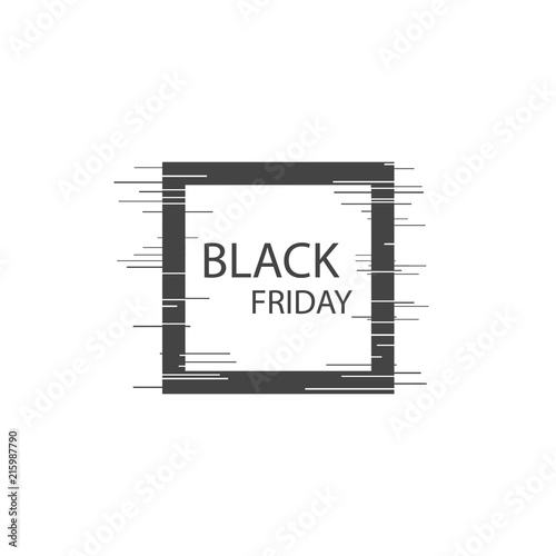 Black Friday sale sign icon. Special offer symbol with shadow and border and stars. Vector