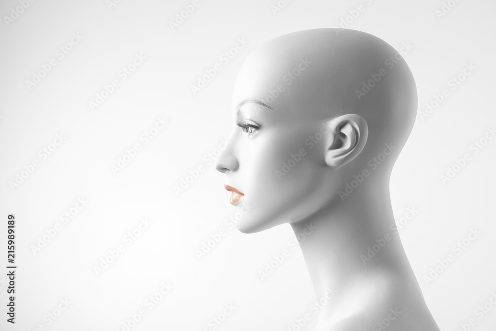 White Female Mannequin Profile - obrazy, fototapety, plakaty 