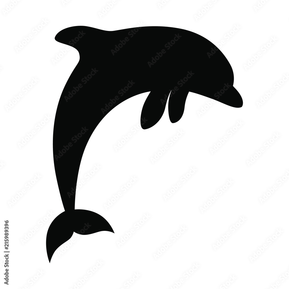 Icon jumping dolphin. Black symbol dolphin isolated on white background. Dolphin silhouette. Sign dolphin. Sea symbol. Vector illustration Stock Vector | Adobe Stock Icon jumping dolphin. Black symbol dolphin isolated on white background. Dolphin silhouette. Sign dolphin. Sea symbol. Vector illustration Stock Vector | Adobe Stock