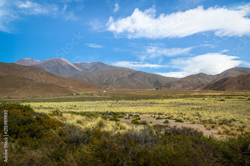 Valley in Rosario de Lerma with Nevado del Acay Mountain on background - Rosario de Lerma, Salta, Argentina photo
