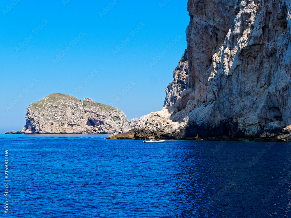 Beautiful view of Capo Caccia cliffs. Sardinia, Italy