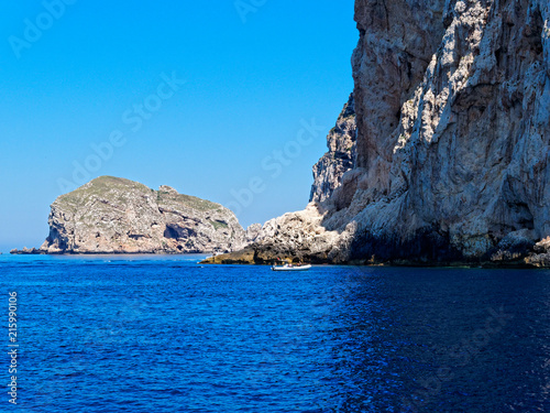 Beautiful view of Capo Caccia cliffs. Sardinia  Italy