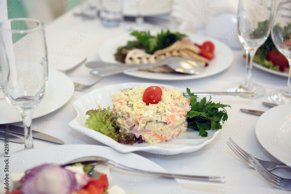 Exquisite table with food. Luxury feast at the Banquet. Exquisite table with food. Luxury feast at the Banquet.