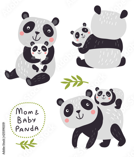 Panda vector characters