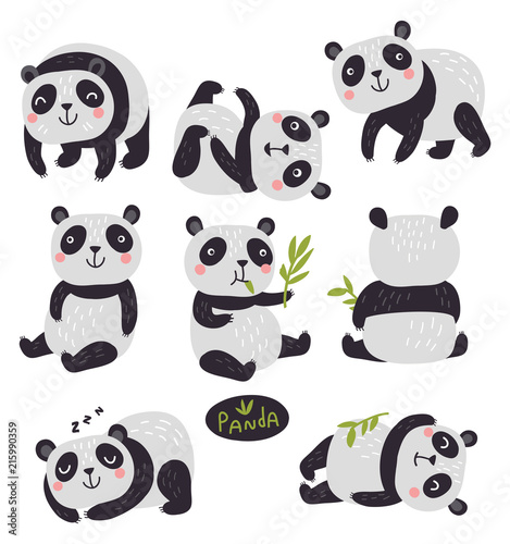 Panda vector characters