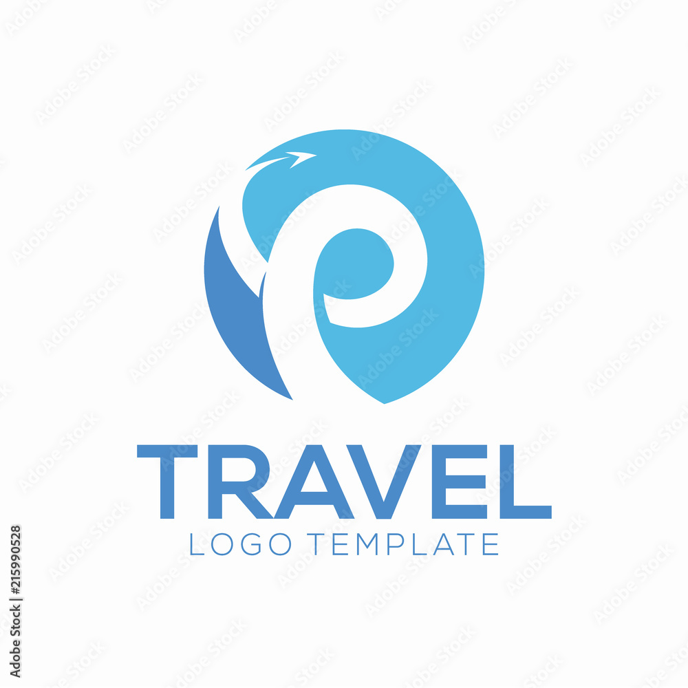 Flat Travel Logo Design Concept, Business Logo Template