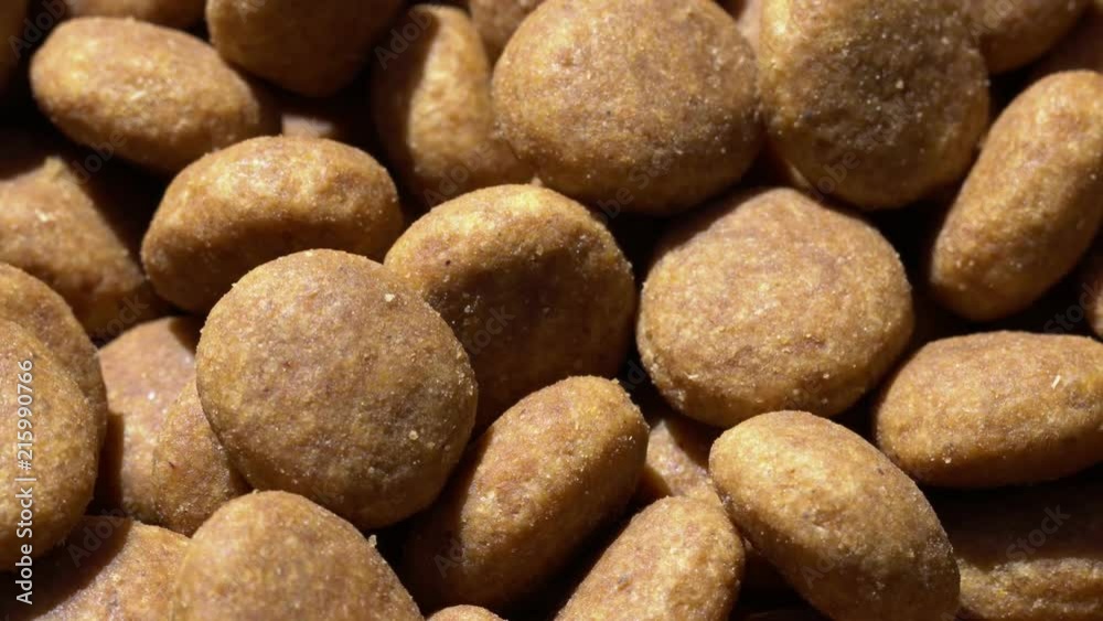 Dog food largely. Healthy food. Movement in a circle. 4K. Dog food largely. Healthy food. Movement in a circle. 4K.