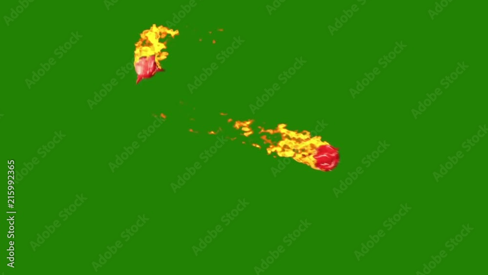 Magic Fire Ball Combination Green Screen 3D Rendering Animation