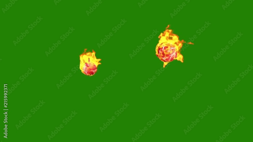 Magic Fire Ball Green Screen 3D Rendering Animation