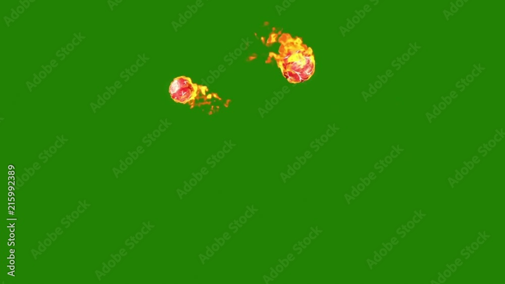Magic Fire Ball Routine Green Screen 3D Rendering Animation