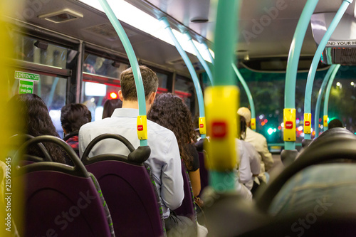 people travelling on a bus