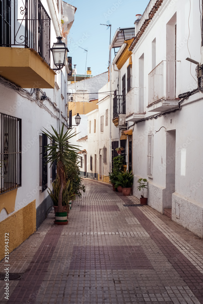 Narrow street in Marbella city