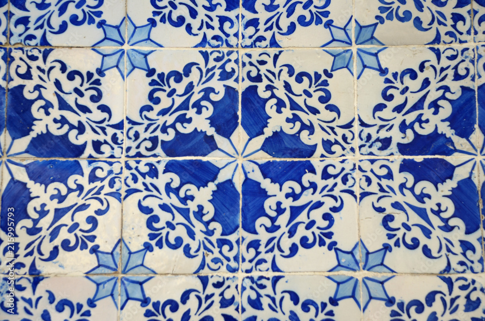 Portuguese floral blue tiles