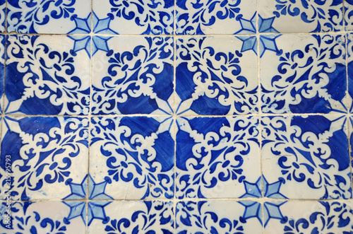 Portuguese floral blue tiles