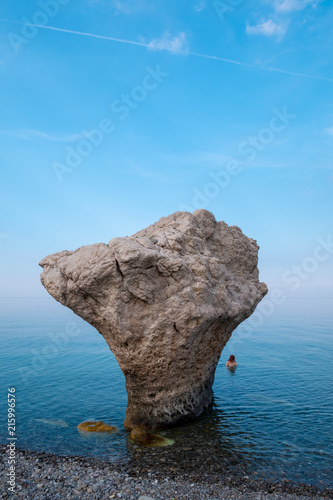 Anvil Rock (Scoglio dell'incudine) a sea stack in Roseto Capo Spulico, Calabria