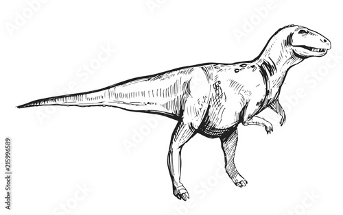 Sketch of dinosaur. Hand drawn illustration converted to vector