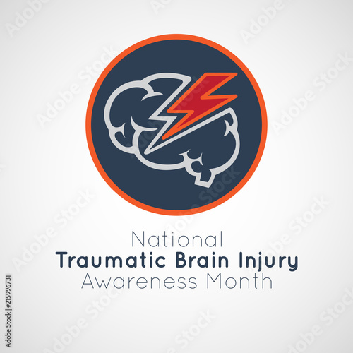National Traumatic Brain Injury Awareness Month vector logo icon illustration