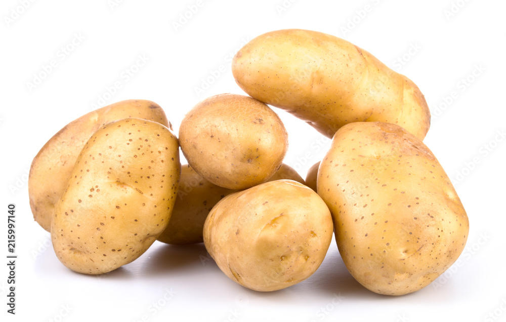 group of yellow new potato isolated on white background group of yellow new potato isolated on white background
