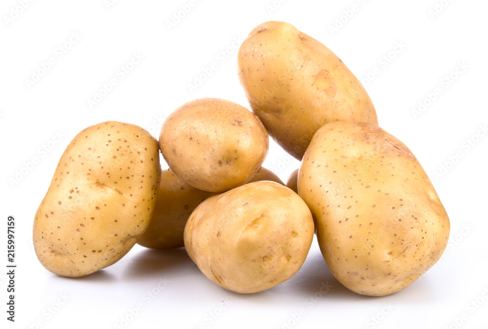group of yellow new potato isolated on white background group of yellow new potato isolated on white background