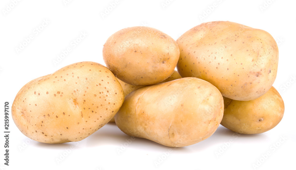 group of yellow new potato isolated on white background group of yellow new potato isolated on white background