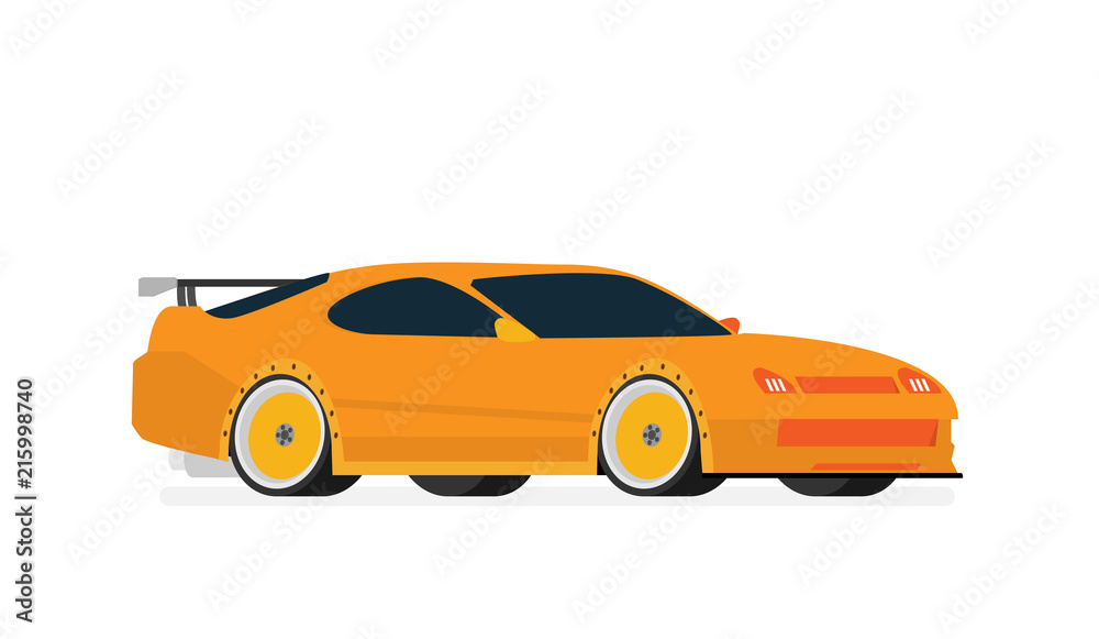 Flat racing car vector. Eps 10